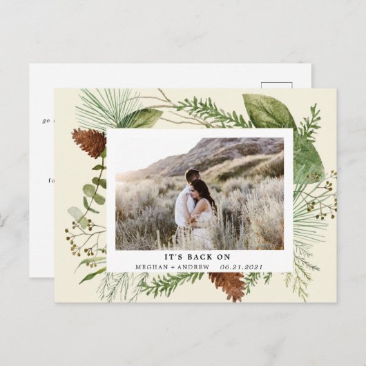 wintergroen redt het briefkaart van de datumfoto (Voorkant / Achterkant)