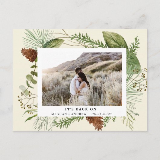 wintergroen redt het briefkaart van de datumfoto (Voorkant)