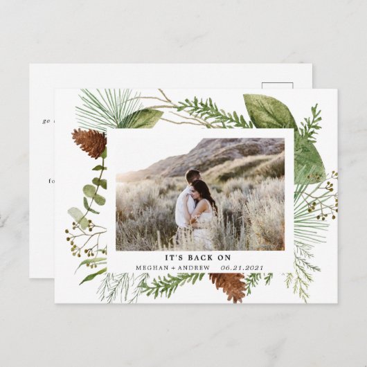 wintergroen redt het briefkaart van de datumfoto (Voorkant / Achterkant)