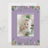 Wintergroen Sneeuw-Overlay Foto Kerstkaart (Voorkant)