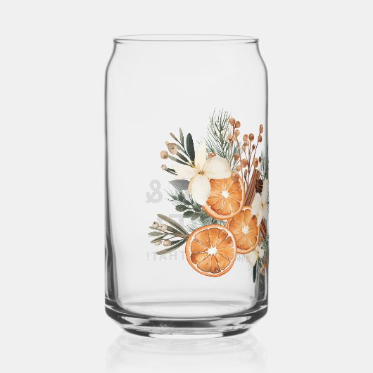 Wintergroen Trouwbekers Blikvorm Glas (Voorkant)