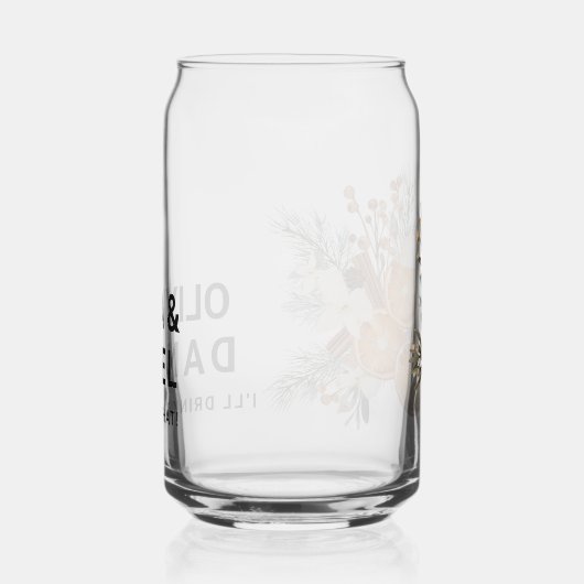 Wintergroen Trouwbekers Blikvorm Glas (Rechts)