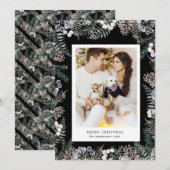  wintergroen Vrolijk kerstfotokaartje Feestdagenkaart (Voorkant / Achterkant)