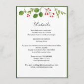 Wintergroen Winter / Kerst Huwelijksdetails Informatiekaartje (Voorkant)