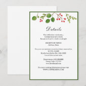 Wintergroen Winter / Kerst Huwelijksdetails Informatiekaartje (Voorkant / Achterkant)