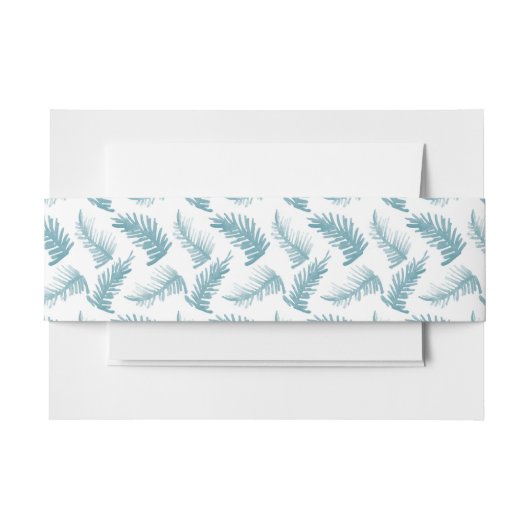 Wintergroenblijvend gebladerte waterverf blauw uitnodigingen wikkel (Voorkant Voorbeeld)