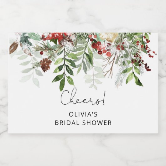 Wintergroenblijvend vrijgezellenfeest Mousserend W Sparkling Wijnetiket (Enkel label)