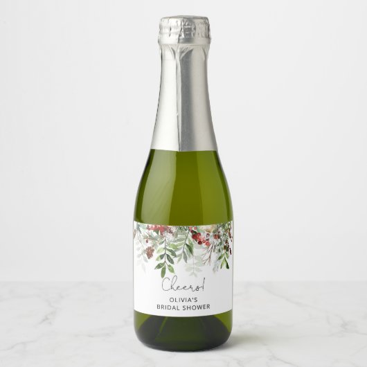 Wintergroenblijvend vrijgezellenfeest Mousserend W Sparkling Wijnetiket (Voorkant)