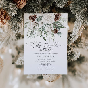Wintergroenblijvende baby zijn koude buiten baby s kaart