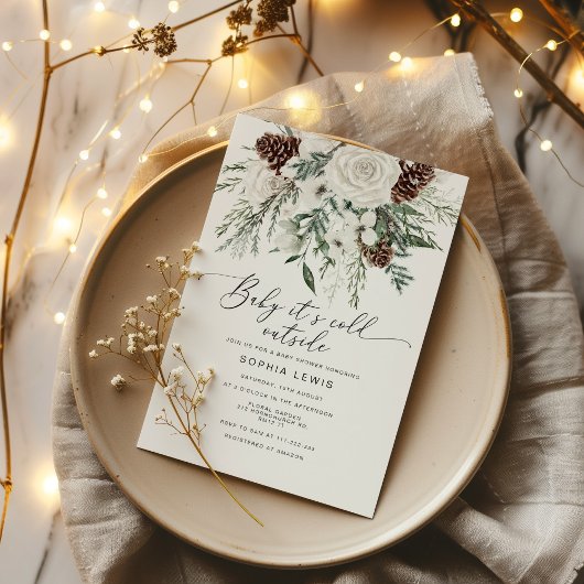 Wintergroenblijvende baby zijn koude buiten baby s kaart