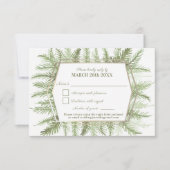 Wintergroenblijvende bladeren waterverf salie groe RSVP kaartje (Voorkant)
