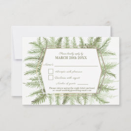 Wintergroenblijvende bladeren waterverf salie groe RSVP kaartje