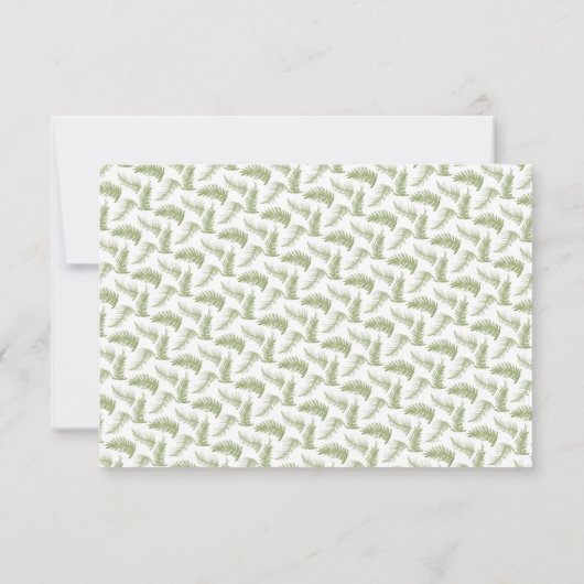 Wintergroenblijvende bladeren waterverf salie groe RSVP kaartje (Achterkant)