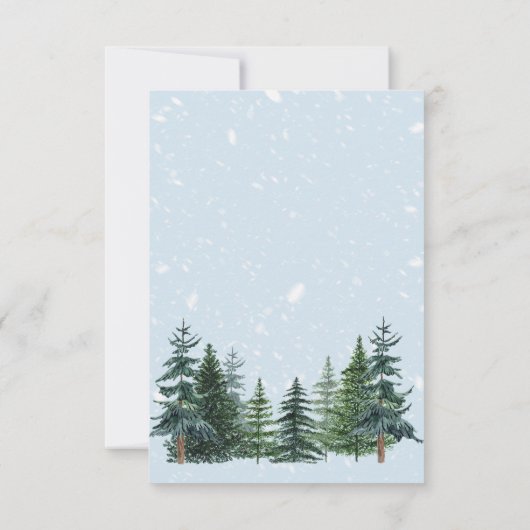 Wintergroenblijvende dennenbomen Receptie Kaart (Achterkant)