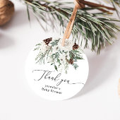 Wintergroenblijvende dennenboom baby shower bedankjes labels