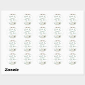 Wintergroenblijvende dennenboom baby shower ronde sticker (Vel)