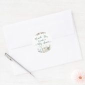 Wintergroenblijvende dennenboom baby shower ronde sticker (Envelop)