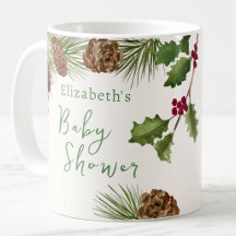 Wintergroene baby shower favoriet mok