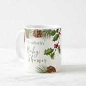 Wintergroene baby shower favoriet mok (Voorkant links)