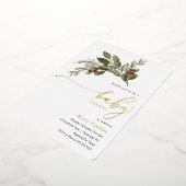 Wintergroene Baby Shower Folie Uitnodiging (Gedraaid)