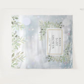 Wintergroene baby shower fotohokje achtergrond wandkleed (Voorkant (horizontaal))