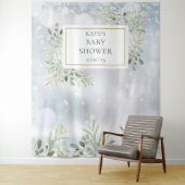 Wintergroene baby shower fotohokje achtergrond wandkleed (In situ)