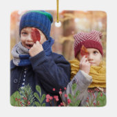 Wintergroene blad Foto Keramisch Ornament (Achterkant)