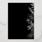 wintergroene bladeren elegante fotokaart folie uitnodiging (Achterkant)