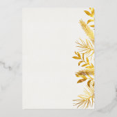 wintergroene bladgroen elegant fotofeest folie uitnodiging (Achterkant)