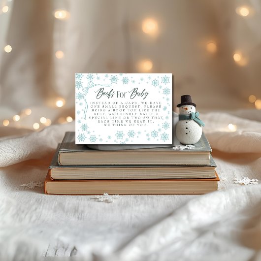 Wintergroene boeken voor Baby Baby shower Informatiekaartje
