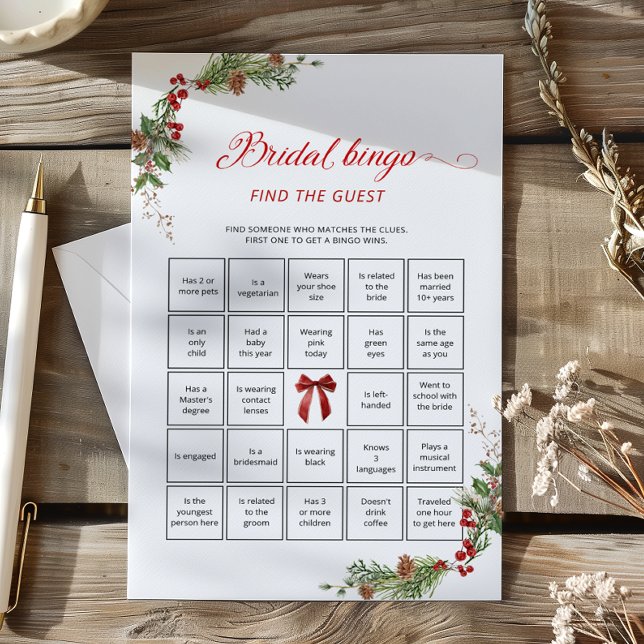 Wintergroene Bruidsbingo Vind de gast spel (Creator heeft geüpload)