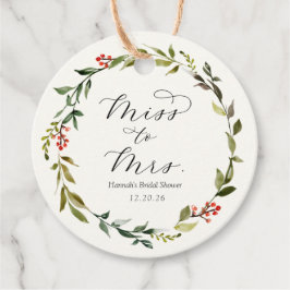 Wintergroene Bruiloftsfeest Elegante Favor Tags Bedankjes Labels