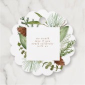 wintergroene elegant behalve datum bedankjes labels (Achterkant)