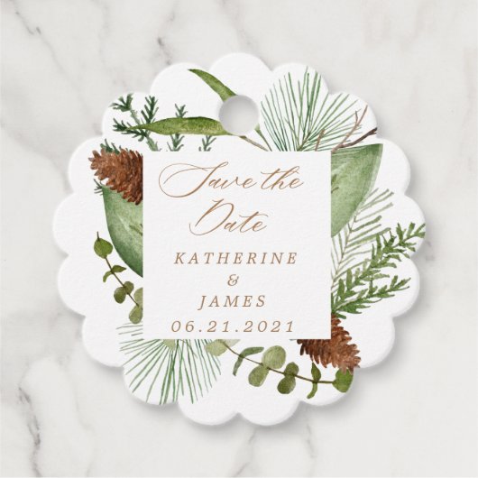 wintergroene elegant behalve datum bedankjes labels (Voorkant)