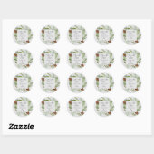 wintergroene elegant behalve datum ronde sticker (Vel)