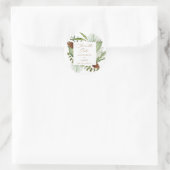 wintergroene elegant behalve datum ronde sticker (Tas)