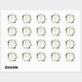 wintergroene elegant behalve datum ronde sticker (Vel)