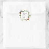 wintergroene elegant behalve datum ronde sticker (Tas)