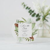 wintergroene elegant behalve de datumfoto kaart (Staand voorkant)