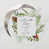 wintergroene elegant behalve de datumfoto kaart (Voorkant / Achterkant)