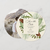 wintergroene elegant behalve de datumfoto kaart (Voorkant / Achterkant)