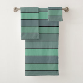 Wintergroene en grijze strepen op Waterverf papier Bad Handdoek