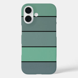 Wintergroene en grijze strepen op Waterverf papier iPhone 16 Hoesje