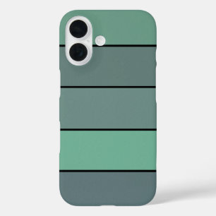 Wintergroene en grijze strepen op Waterverf papier iPhone 16 Hoesje