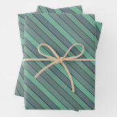 Wintergroene en grijze strepen op Waterverf papier Inpakpapier Vel (In situ)