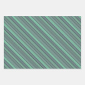 Wintergroene en grijze strepen op Waterverf papier Inpakpapier Vel (Voorkant)
