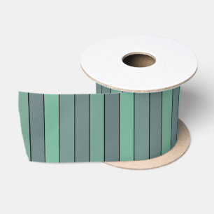 Wintergroene en grijze strepen op Waterverf papier Satijnen Lint