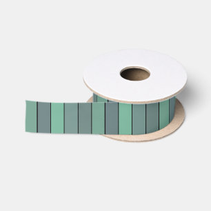 Wintergroene en grijze strepen op Waterverf papier Satijnen Lint