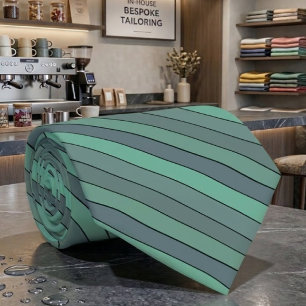 Wintergroene en grijze strepen op waterverf papier stropdas