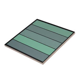 Wintergroene en grijze strepen op waterverf papier tegeltje